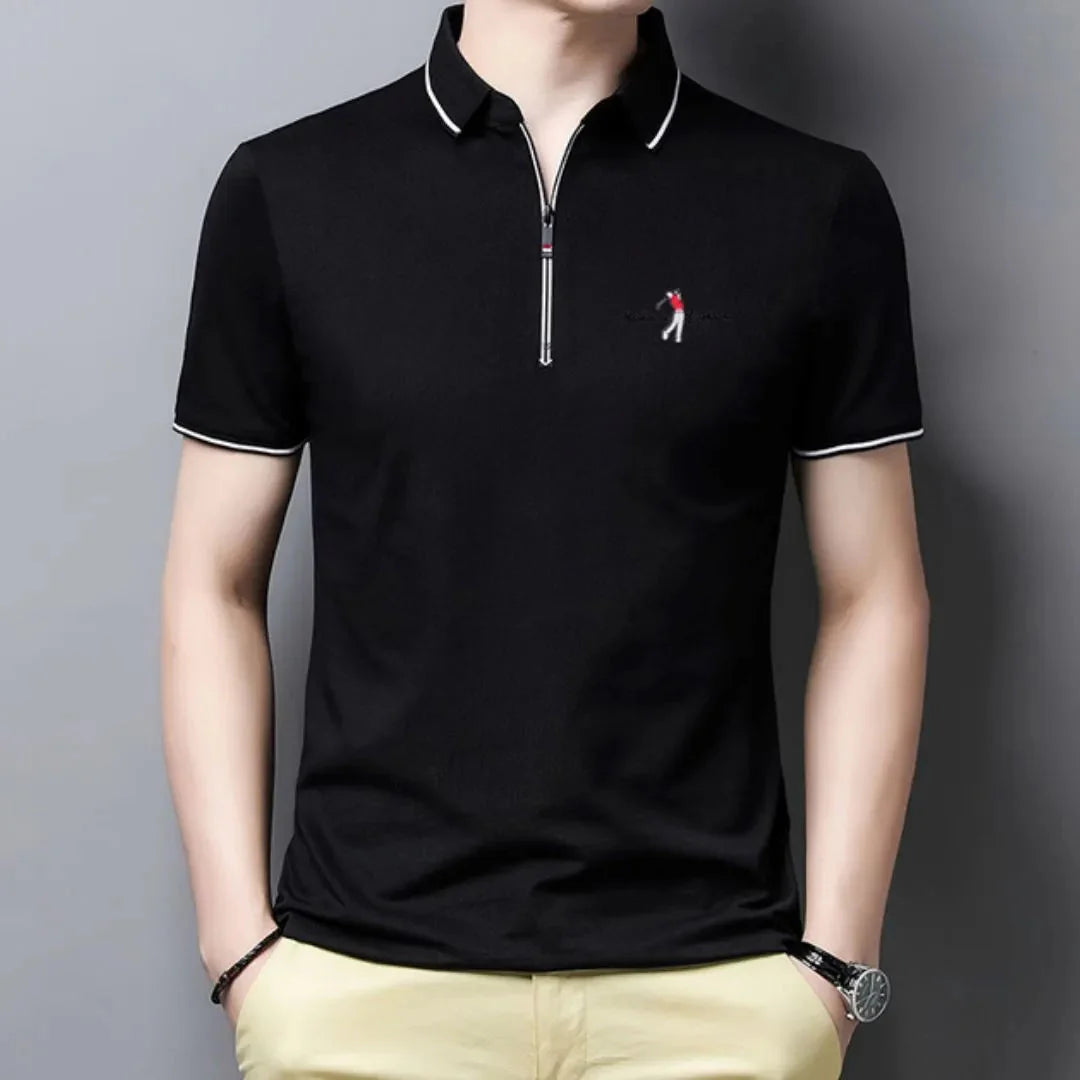 Camisa Polo Masculina com Zíper