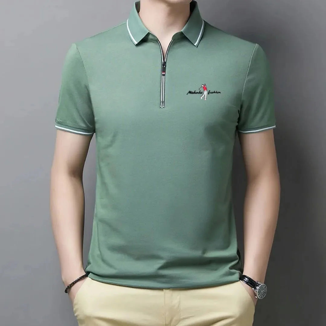 Camisa Polo Masculina com Zíper